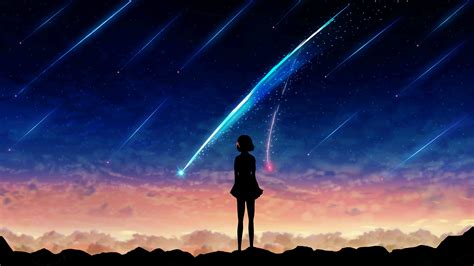 Wallpaper Your Name Meteor Girl Silhouette 2880x1800 Hd Picture Image