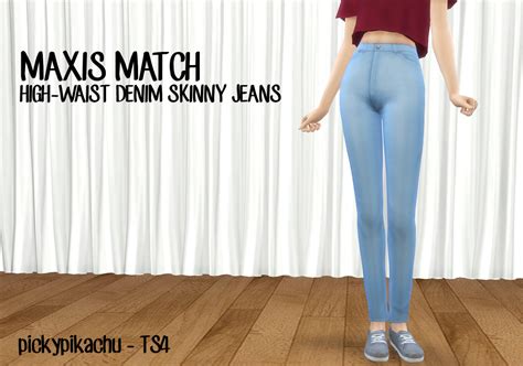 My Sims 4 Blog Maxis Match High Waist Denim Skinny Jeans For Teen