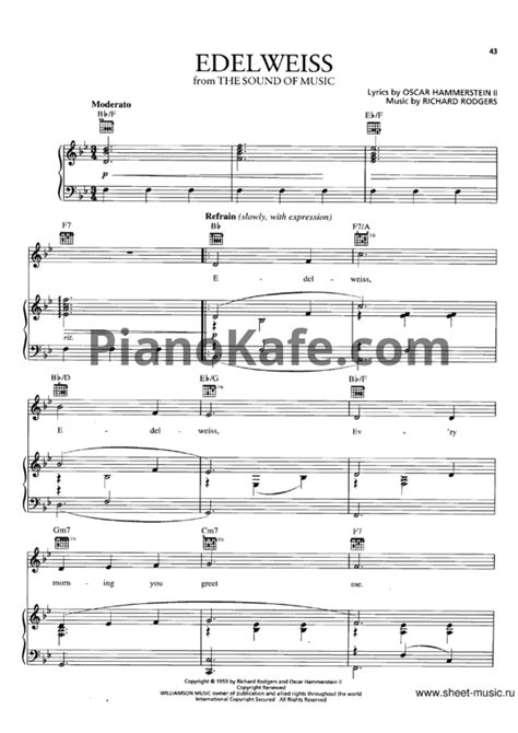 Ноты были изданы в б. НОТЫ Richard Rodgers - Edelweiss - ноты для фортепиано ...
