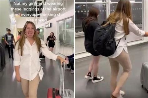 Airplane Travelers Flesh Colored Leggings Have People Thinking Shes
