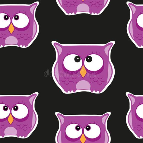 Funny Seamless Pattern With Owls Baby Owls Vector Stock Vector Illustration Of Background