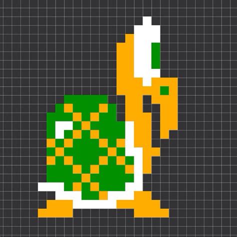 Koopa Troopa From Super Mario Bros Nes Easy Pixel Art Perler The Best