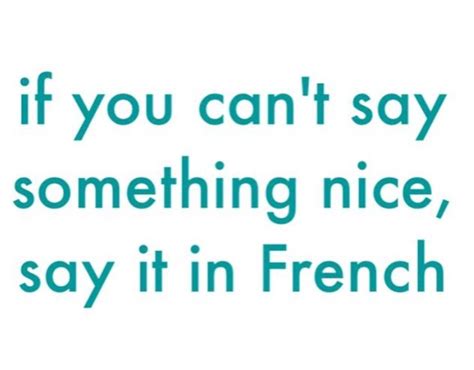 The Words If You Cant Say Something Nice Say It In French