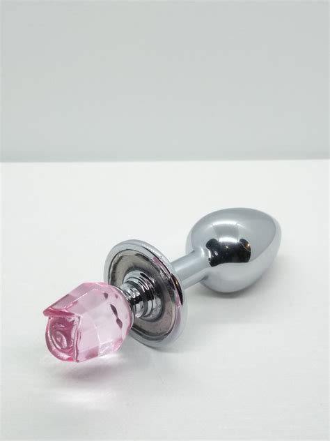 Small Rose Glass Butt Plug Mature Anal Jewelry Ddlg Glass Plug Dildo T For Her Sex Toys