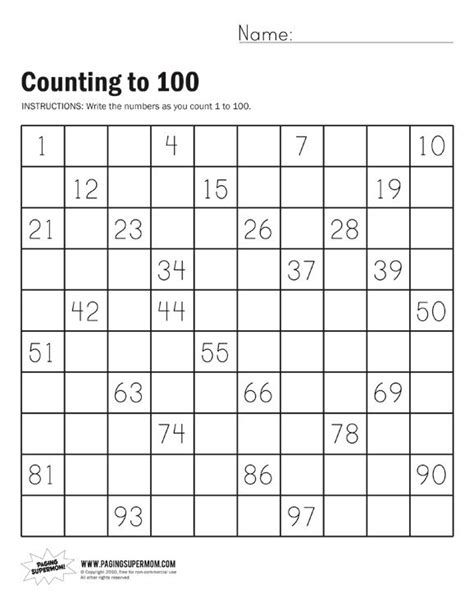 Count To 100 With Help Counting To 100 Math Pages Math Counting