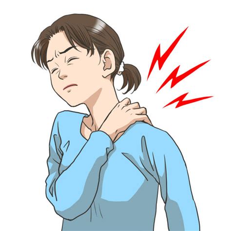 Cartoon Of A Neck Pain Illustrations Royalty Free Vector Graphics