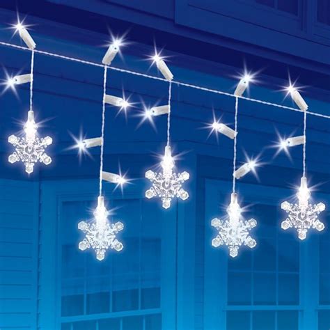 Count Led Twinkle Snowflake Lights Snowflake Lights Affordable