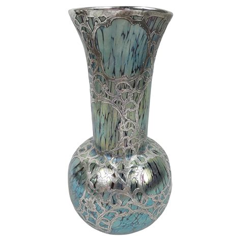 Loetz Silver Overlay Silberisis Art Nouveau Vase At 1stdibs