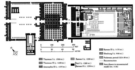 Plan Of Temple Of Amun Re And Hypostyle Hall Karnak Near Luxor Egypt