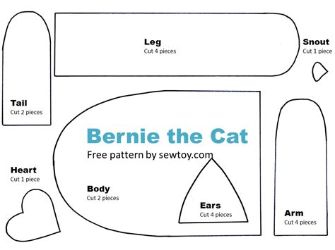 Plush patterns, stuffed animal patterns, soft toy patterns, apron sewing patterns. HOW TO SEW CAREFREE CAT FROM SCRAPS - FREE PATTERN — Sew Toy