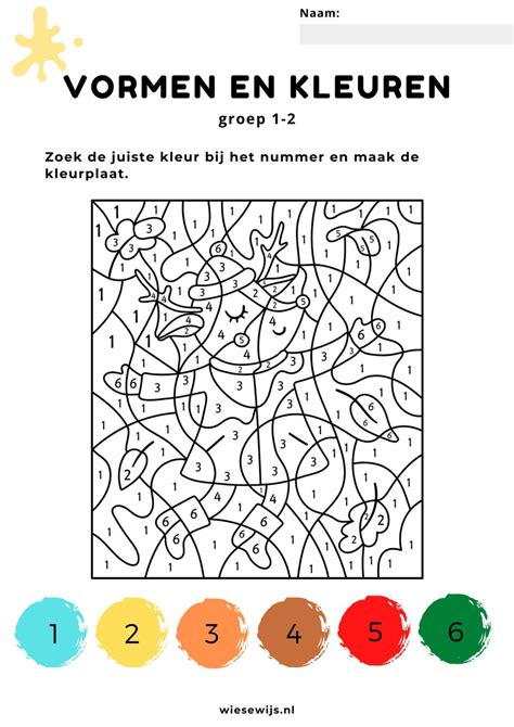 Werkblad Kleuren Op Nummer Groep Thema Herfst Wiesewijs