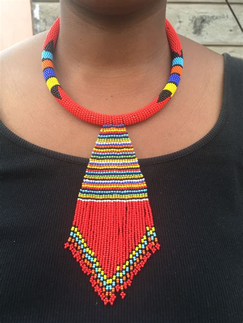 African Maasai Beaded Pendant Necklace Zulu Beaded Necklace Etsy