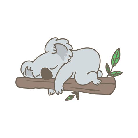 Lazy Koala Bear Resting In A Tree Tuval Sanatı Doodle Desenleri