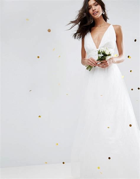 Brautmode kleider und outfits für hochzeiten. ASOS BRIDAL Tulle Maxi Prom Dress - Cream | Robe longue ...