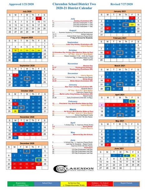 2020 2021 District Calendar 2020 2021 District Calendar
