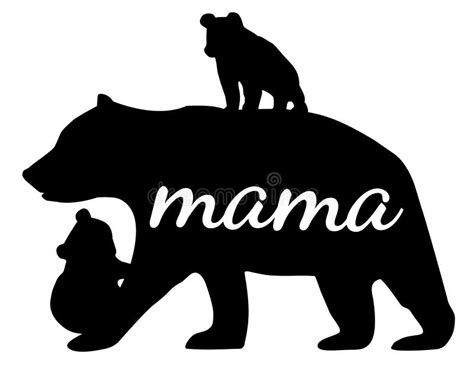 Vector Mama Bear With Bear Cubs Stock Vector Illustration Of Mothers