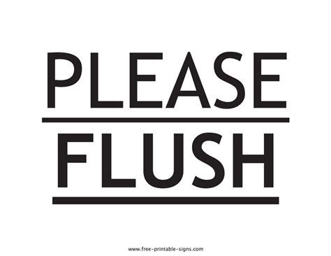 Printable Please Flush Sign Free Printable Signs