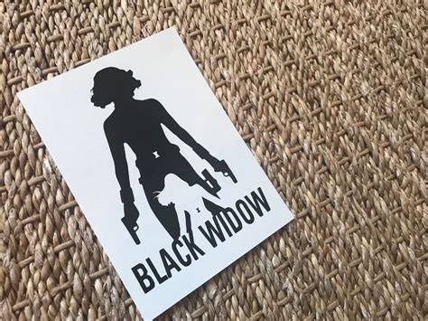 Custom Vinyl Superhero Black Widow Decal Personalized Etsy Custom