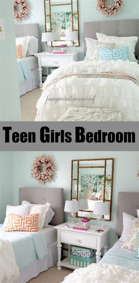 A neutral solid color will transition a space from a tween room to a teen room seamlessly. Sophisticated Girls Bedroom Teen Makeover - Four ...