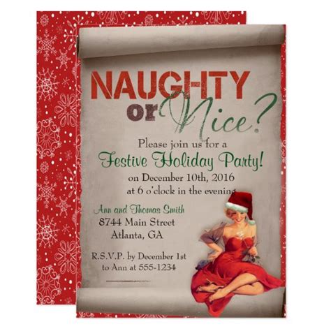 Naughty Or Nice Christmas Party Invitation