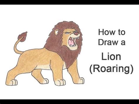 Draw a large circle, which will be the. How to Draw a Lion Roaring (Cartoon) - YouTube