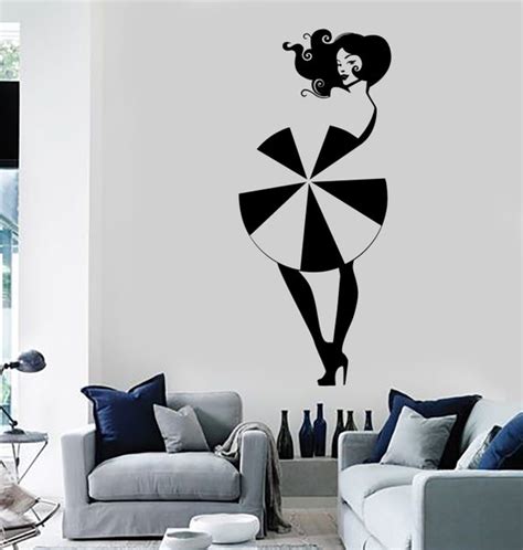 wall vinyl decal girl sexy hot umbrella amazing decor for your etsy