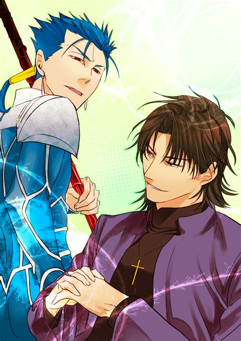 Cu Chulainn Cu Chulainn And Kotomine Kirei Fate And 1 More Drawn By