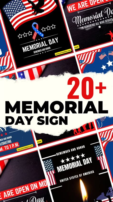 20 Memorial Day Sign Printable Open Closed Signs