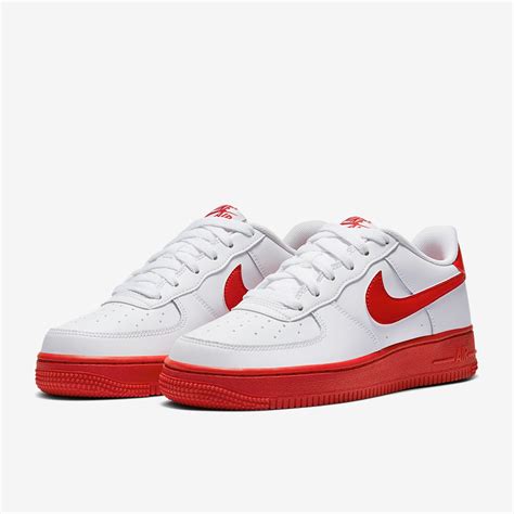 Nike Air Force 1 Gs Whiteuniversity Red White Trainers Boys