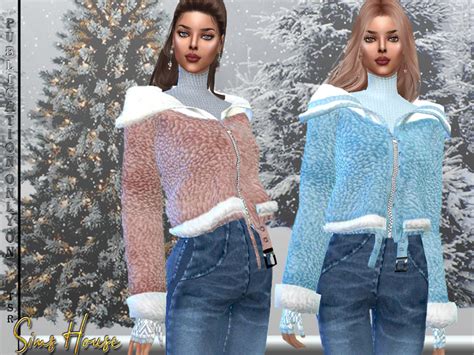 Womens Short Faux Fur Coat By Sims House From Tsr • Sims 4 Downloads