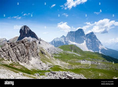 Dolomites Range Landscape Pelmo Mount View Italian Dolomites Stock