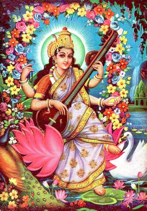 Saraswati Mata Via Ebay Vintageindia Desi Desires देश