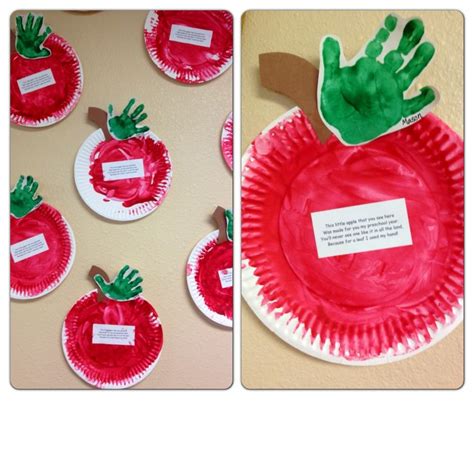 Paper Plate Apples Fingerpainted With Handprint Leafs By My Two Year