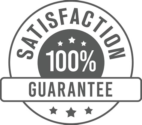 100 Percent Satisfaction Guarantee Simple Minimalist Design Isolated On