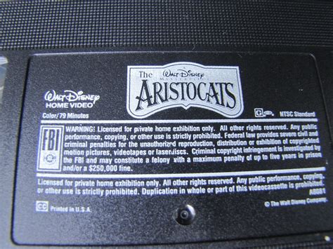 The Aristocats Vhs Disney Masterpiece New Factory