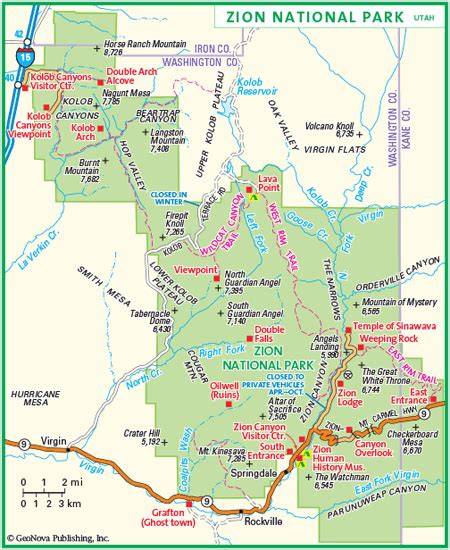Zion National Park Wall Map By Geonova Mapsales