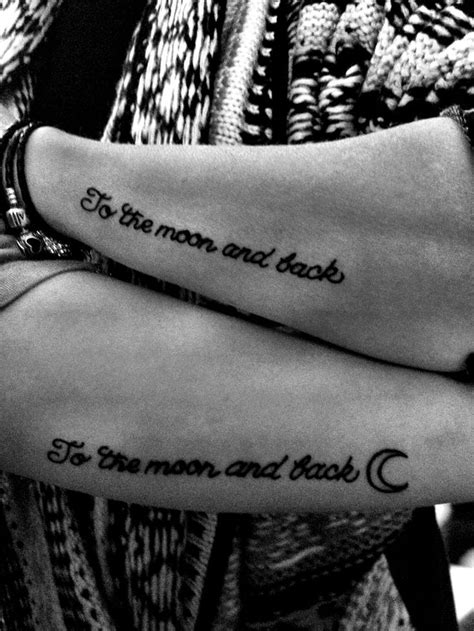 Matching mother daughter tattoos by yovanier valentin. Matching mother daughter tattoos, " I love you to the moon and back" #tattoo #motherdaughter # ...