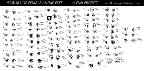 63 Pairs Of Female Anime Eyes A Fun Project By Iza Nagideviantart