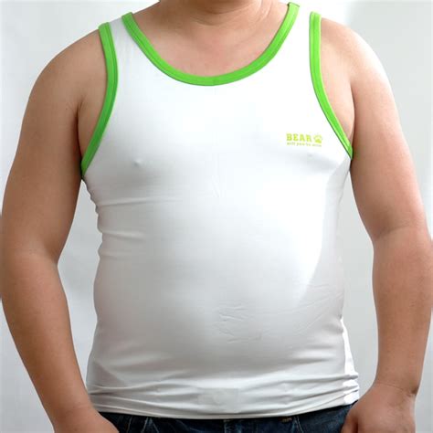 Fat Men Sports And Leisure Vest 100 Cotton Sexy Tightplus Size