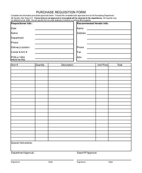 Free Requisition Form Samples In Pdf Ms Word