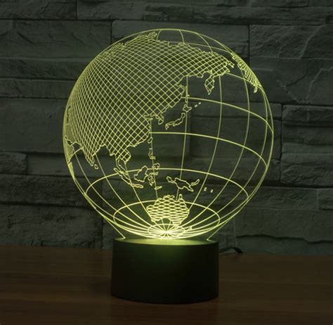 World Map Shape Touch New Night Lights Globe Map Shape Acrylic 3d