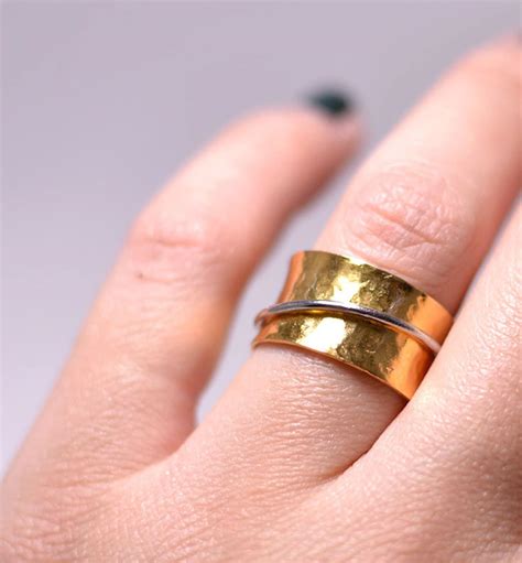 Fidget Spinner Ring Gold Spinner Ring Thumb Rings For Women Etsy