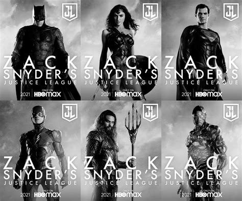 Official poster shows batman leading superhero team. Other: Official character posters for Zack Snyder's ...