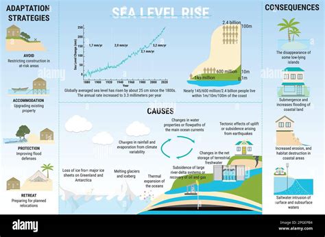Infografía del aumento del nivel del mar Causas riesgos