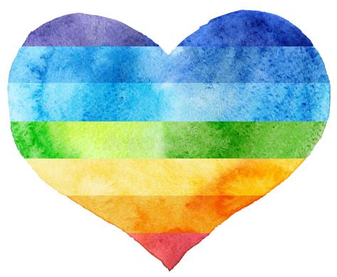 Watercolor Painting Of A Rainbow Heart Stock Illustration