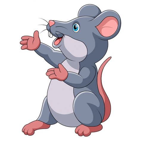 Premium Vector Cute Mouse Cartoon Presenting
