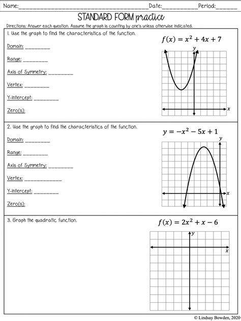 Graph Of Quadratic Function Worksheet Martin Lindelof