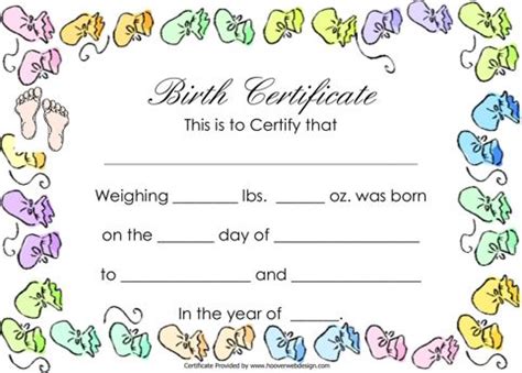 birth certificate template templatesforms pinterest birth