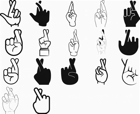 Fingers Crossed Svg Eps Png Dxf Clipart for Cricut and - Etsy Canada
