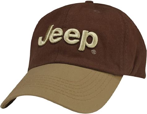 Jeep Word Cotton Twill Two Tone Cap Khakibrown At Amazon Mens